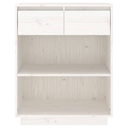 Console Cabinet White 60x34x75 cm Solid Wood Pine