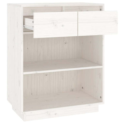 Console Cabinet White 60x34x75 cm Solid Wood Pine