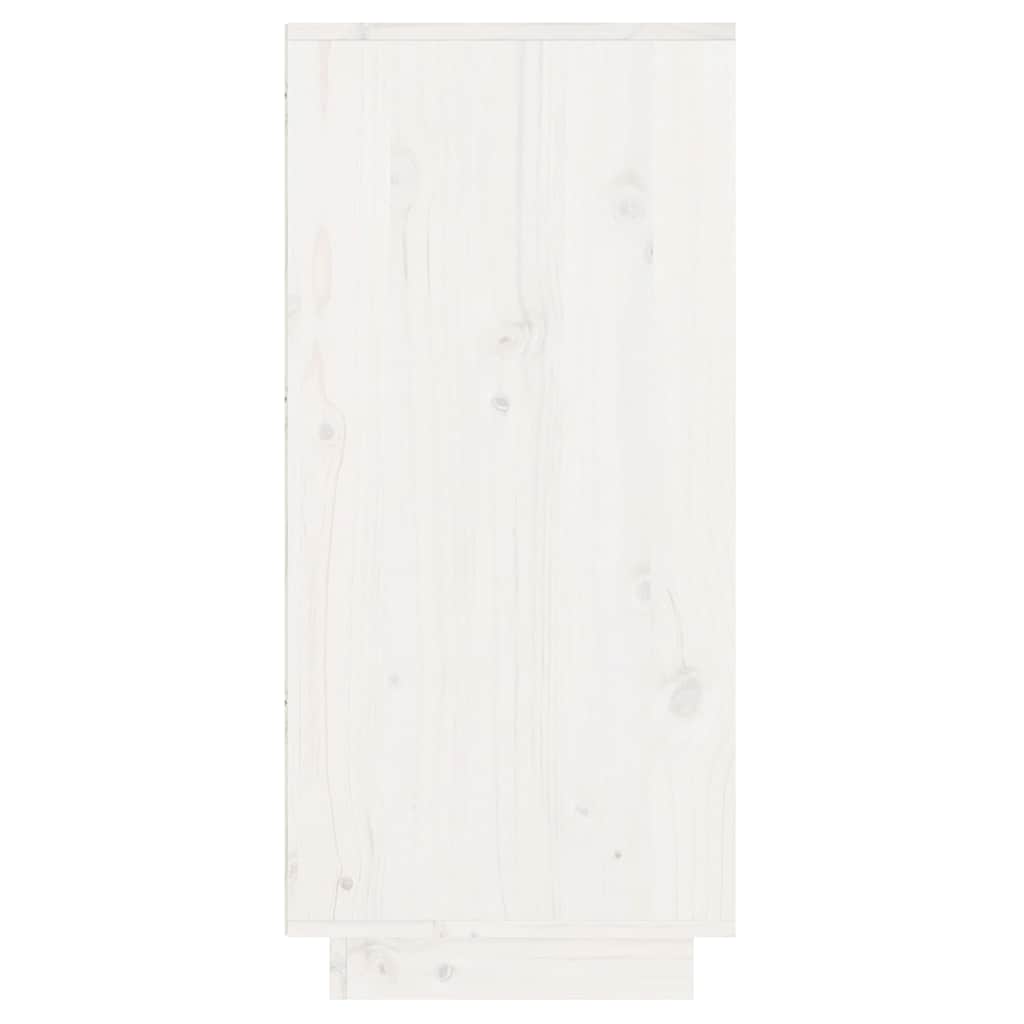 Console Cabinet White 60x34x75 cm Solid Wood Pine
