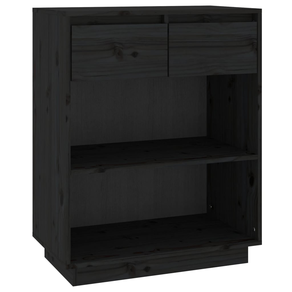 Console Cabinet | Black | Solid Pine Wood | Medium | Console Cabinet