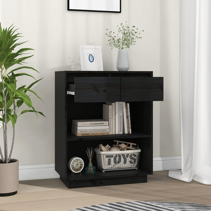 Console Cabinet | Black | Solid Pine Wood | Medium | Console Cabinet