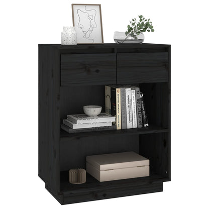 Console Cabinet | Black | Solid Pine Wood | Medium | Console Cabinet