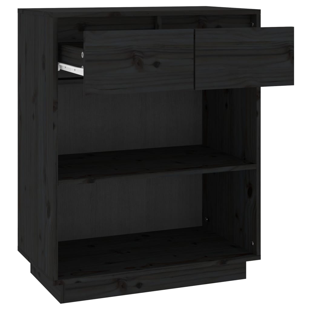 Console Cabinet | Black | Solid Pine Wood | Medium | Console Cabinet
