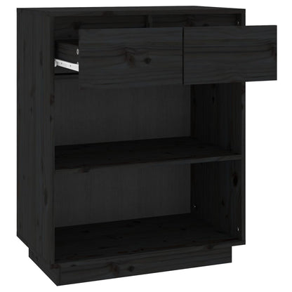 Console Cabinet | Black | Solid Pine Wood | Medium | Console Cabinet