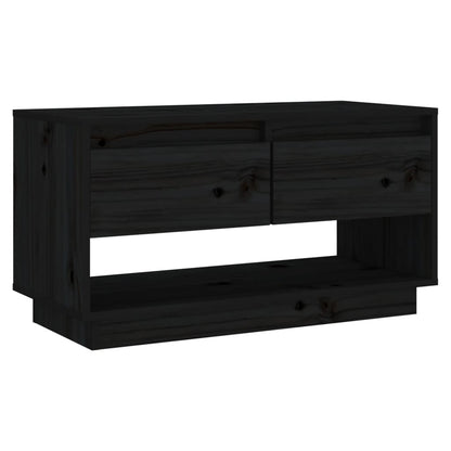 TV Stand | Black | Solid Pine Wood | Medium | TV Stand | Rectangular