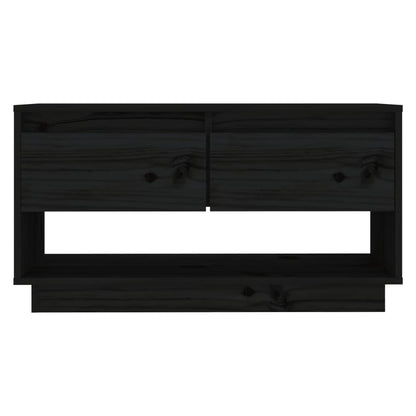 TV Stand | Black | Solid Pine Wood | Medium | TV Stand | Rectangular