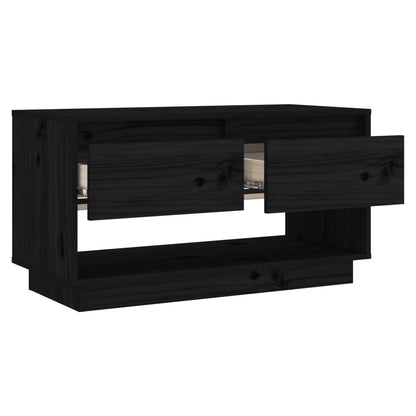 TV Stand | Black | Solid Pine Wood | Medium | TV Stand | Rectangular
