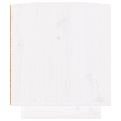 TV Cabinet White 110x34x40 cm Solid Wood Pine