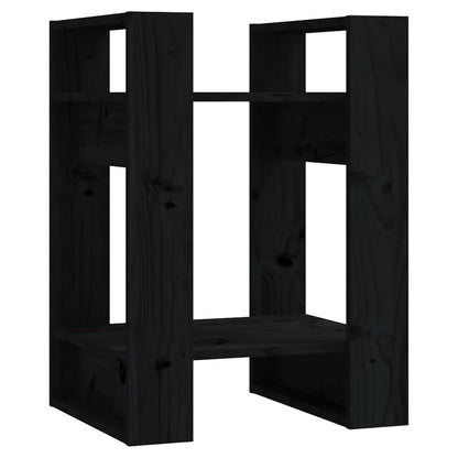 Book Cabinet | Black | Solid pine wood | Compact | Black Book Cabinet