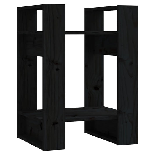Book Cabinet | Black | Solid pine wood | Compact | Black Book Cabinet