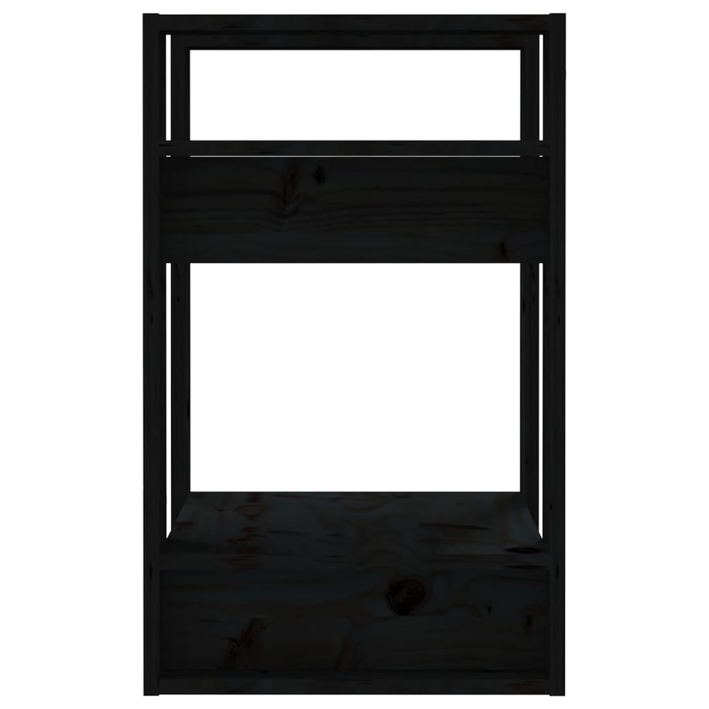 Book Cabinet | Black | Solid pine wood | Compact | Black Book Cabinet