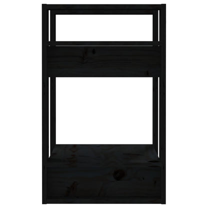 Book Cabinet | Black | Solid pine wood | Compact | Black Book Cabinet
