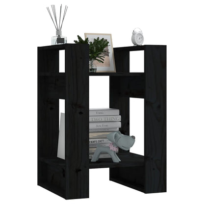 Book Cabinet | Black | Solid pine wood | Compact | Black Book Cabinet