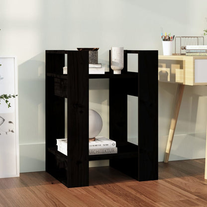 Book Cabinet | Black | Solid pine wood | Compact | Black Book Cabinet