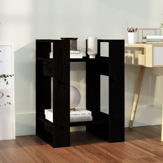 Book Cabinet | Black | Solid pine wood | Compact | Black Book Cabinet