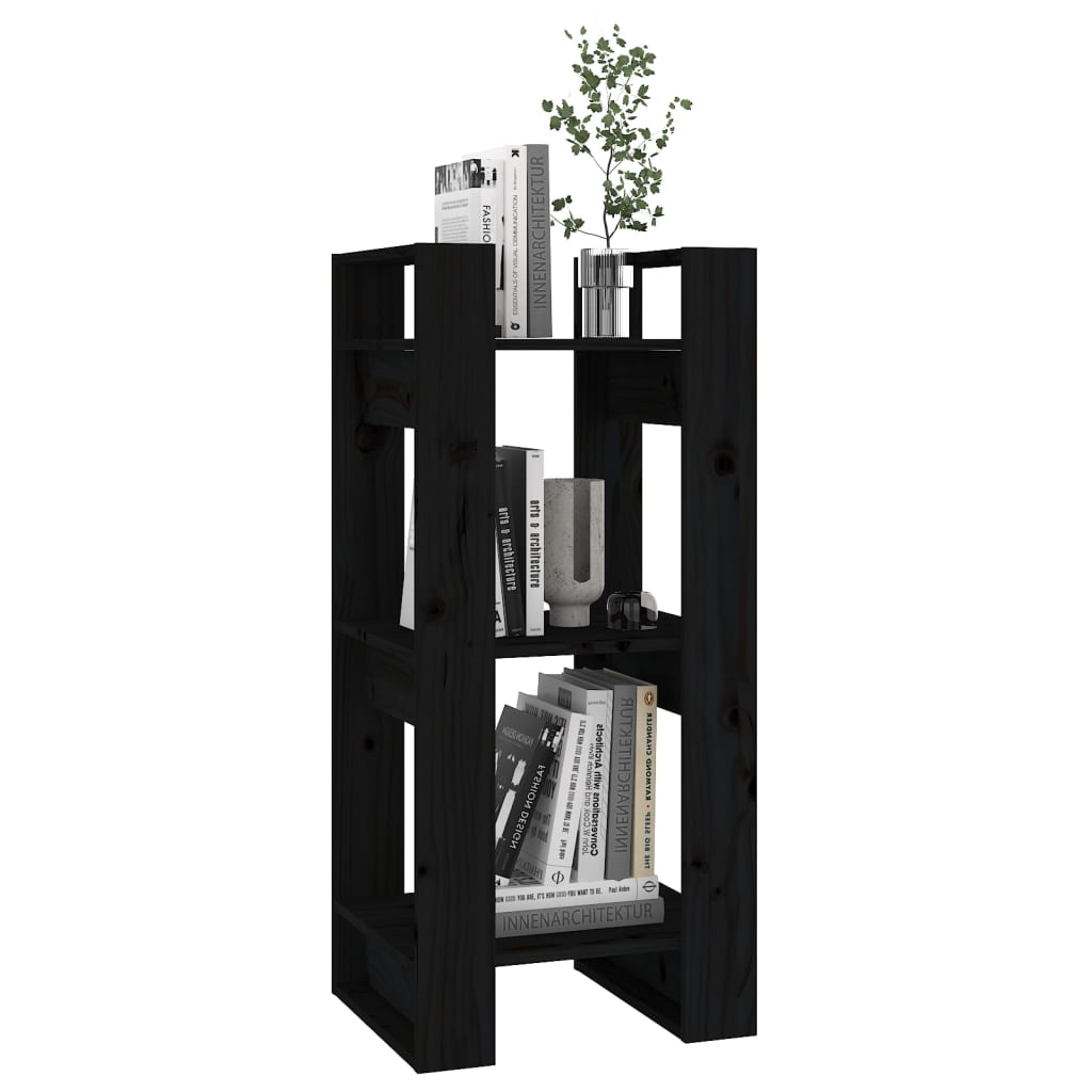 Book Cabinet | Black | Solid pine wood | Compact | Book Cabinet