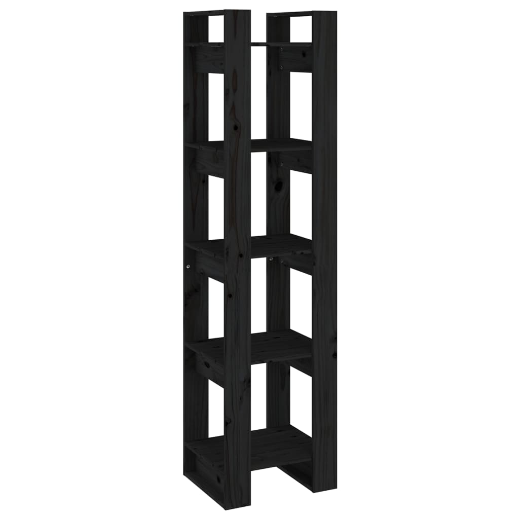 Book Cabinet | Black | Solid Pine Wood | Medium | Book Cabinet