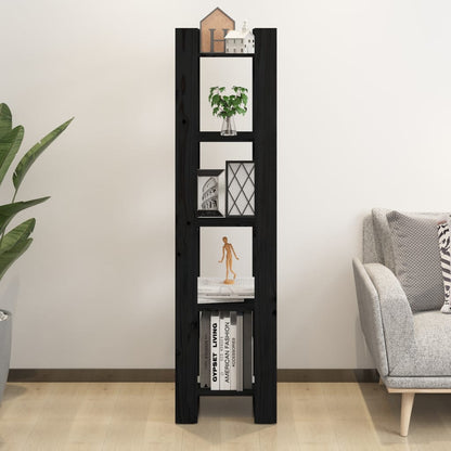 Book Cabinet | Black | Solid Pine Wood | Medium | Book Cabinet