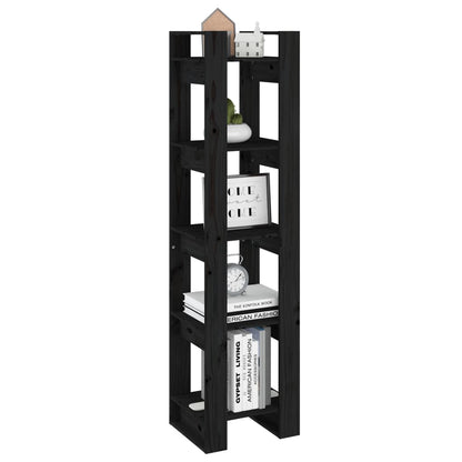 Book Cabinet | Black | Solid Pine Wood | Medium | Book Cabinet