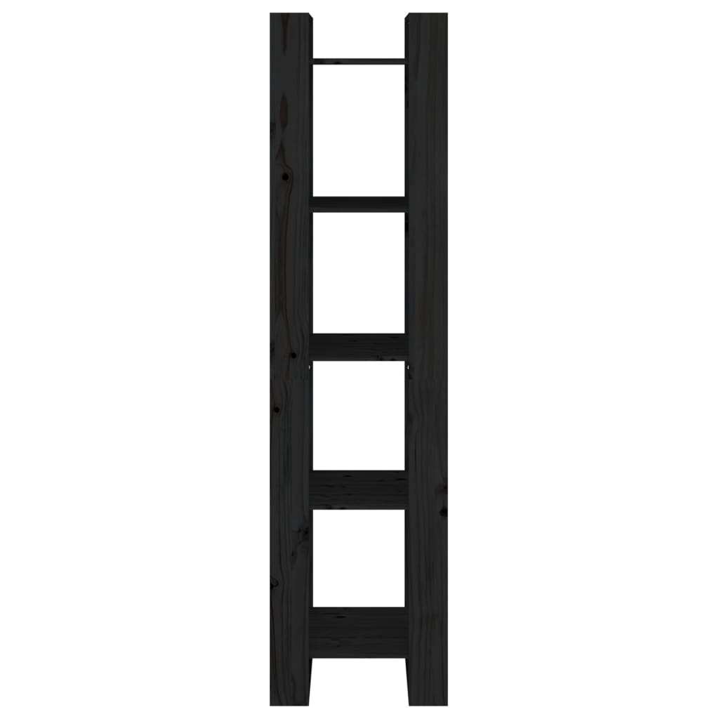 Book Cabinet | Black | Solid Pine Wood | Medium | Book Cabinet