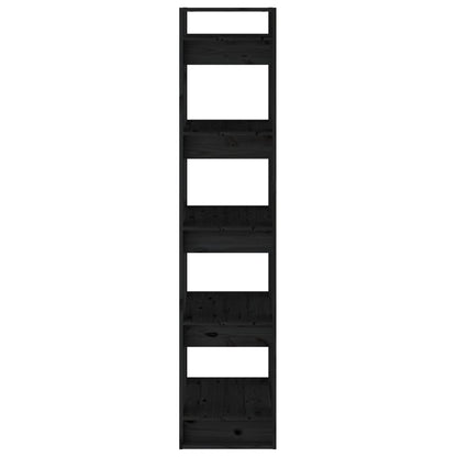 Book Cabinet | Black | Solid Pine Wood | Medium | Book Cabinet