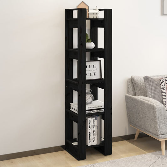 Book Cabinet | Black | Solid Pine Wood | Medium | Book Cabinet