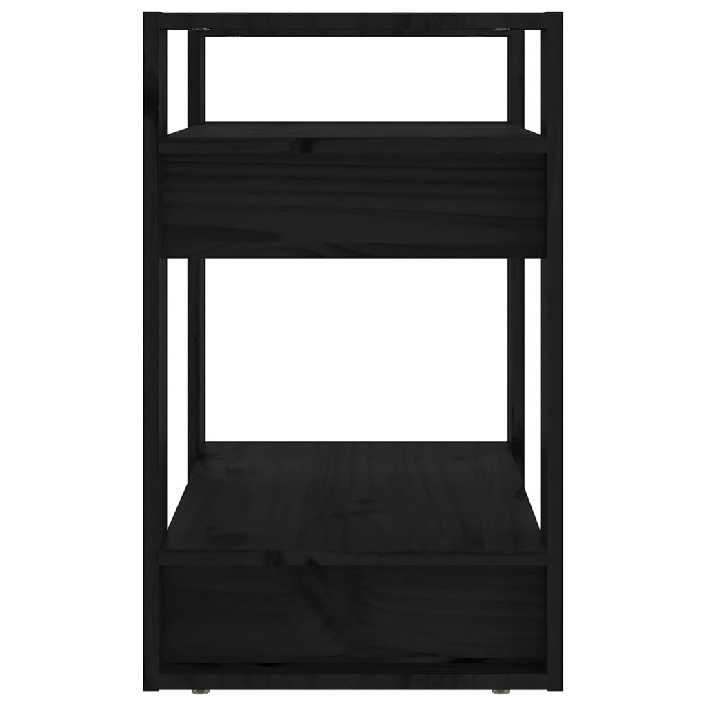 Book Cabinet | Black | Solid Pine Wood | Small | Book Cabinet
