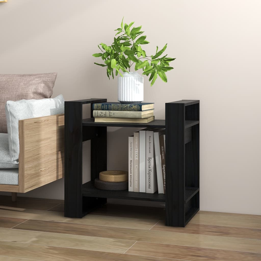Book Cabinet | Black | Solid Pine Wood | Small | Book Cabinet