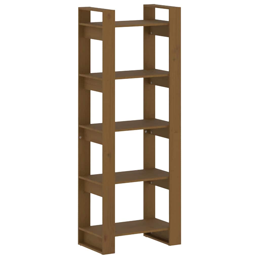 813892 vidaXL Book Cabinet/Room Divider Honey Brown 60x35x160 cm Solid Wood