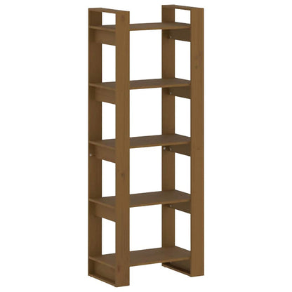 813892 vidaXL Book Cabinet/Room Divider Honey Brown 60x35x160 cm Solid Wood