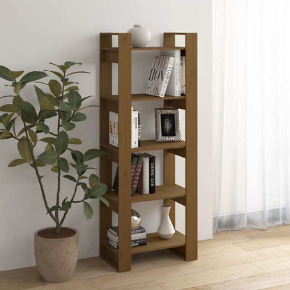 813892 vidaXL Book Cabinet/Room Divider Honey Brown 60x35x160 cm Solid Wood