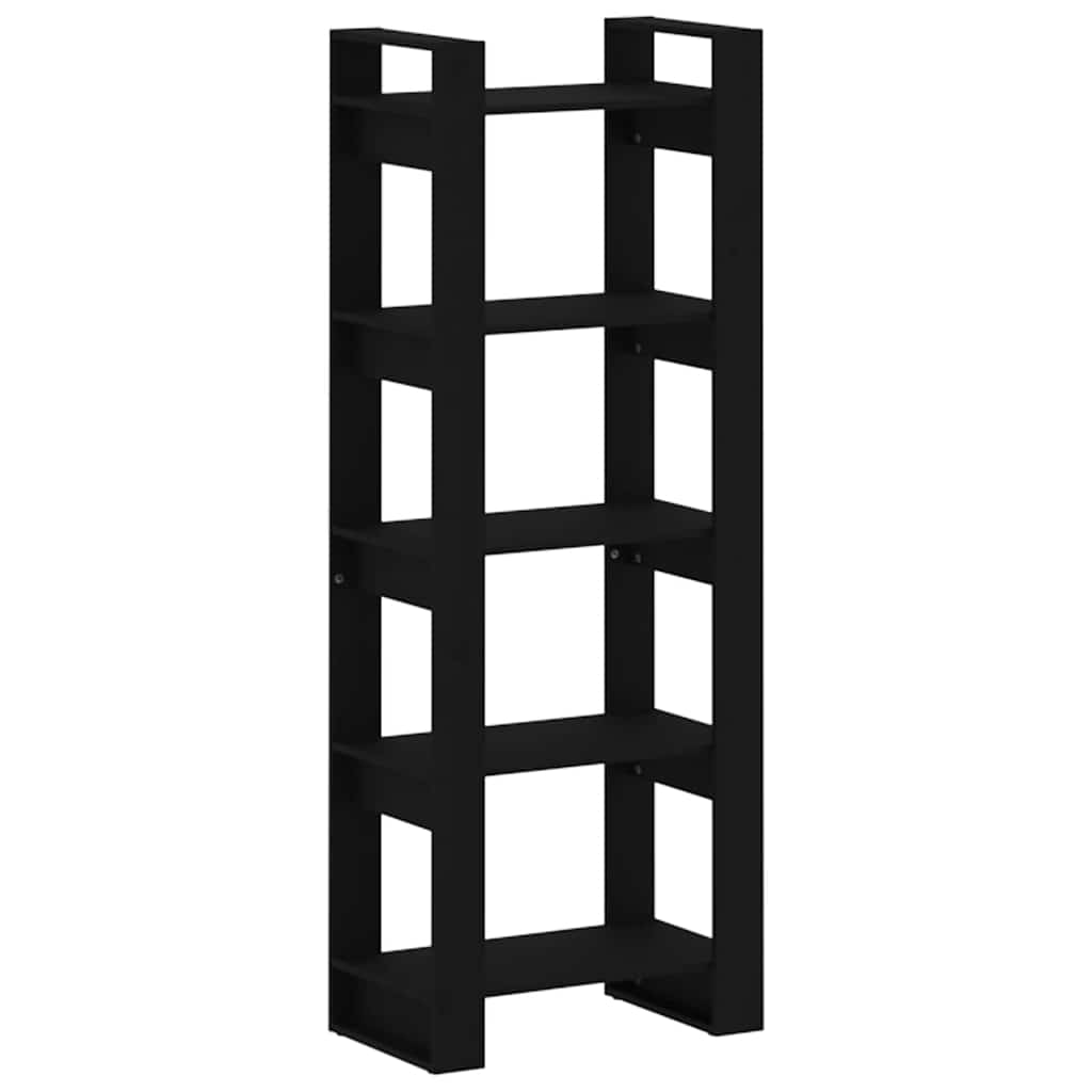 813893 vidaXL Book Cabinet/Room Divider Black 60x35x160 cm Solid Wood