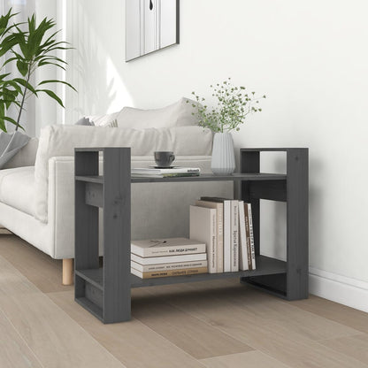 Book Cabinet/Room Divider Grey 80x35x56.5 cm Solid Wood Pine