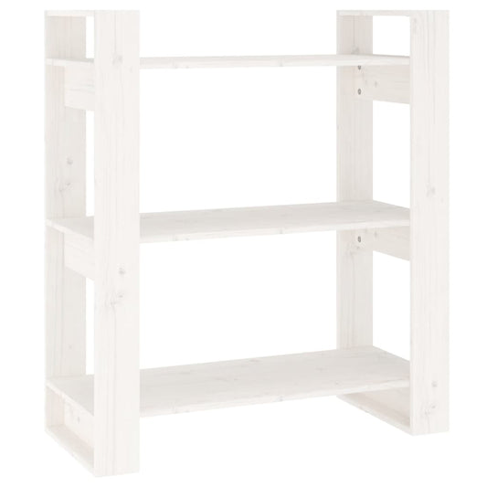 Book Cabinet/Room Divider White 80x35x91 cm Solid Wood Pine