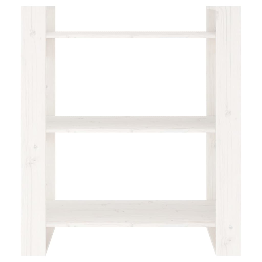813900 vidaXL Book Cabinet/Room Divider White 80x35x91 cm Solid Wood Pine