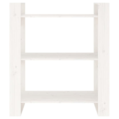 813900 vidaXL Book Cabinet/Room Divider White 80x35x91 cm Solid Wood Pine