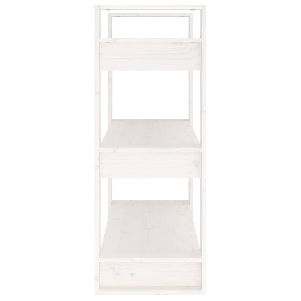 813900 vidaXL Book Cabinet/Room Divider White 80x35x91 cm Solid Wood Pine