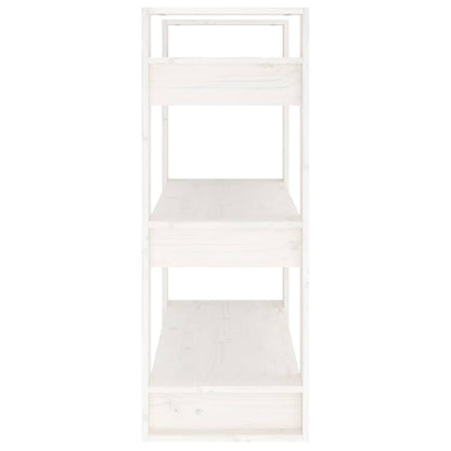 813900 vidaXL Book Cabinet/Room Divider White 80x35x91 cm Solid Wood Pine