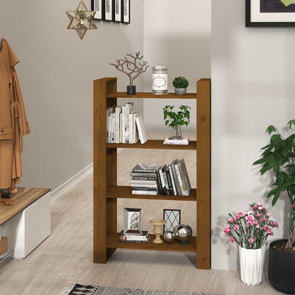 Book Cabinet/Room Divider Honey Brown 80x35x125 cm Solid Wood