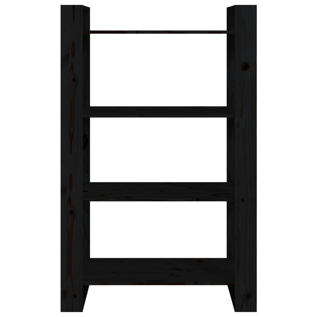 Book Cabinet | Black | Solid pine wood | 80 x 35 x 125 cm | Book Cabinet