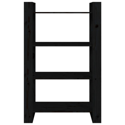Book Cabinet | Black | Solid pine wood | 80 x 35 x 125 cm | Book Cabinet