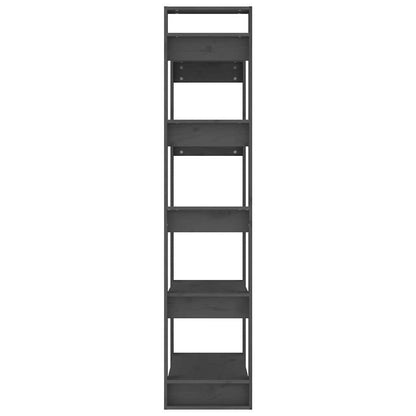 Book Cabinet/Room Divider Grey 80x35x160 cm Solid Wood