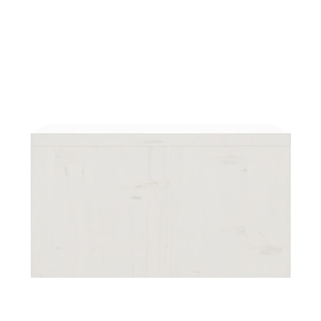 Monitor Stand White 50x27x15 cm Solid Wood Pine