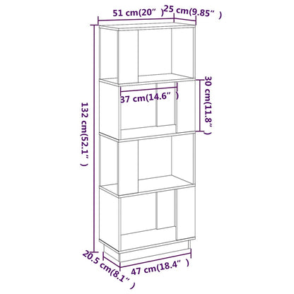814039 vidaXL Book Cabinet/Room Divider 51x25x132 cm Solid Wood Pine