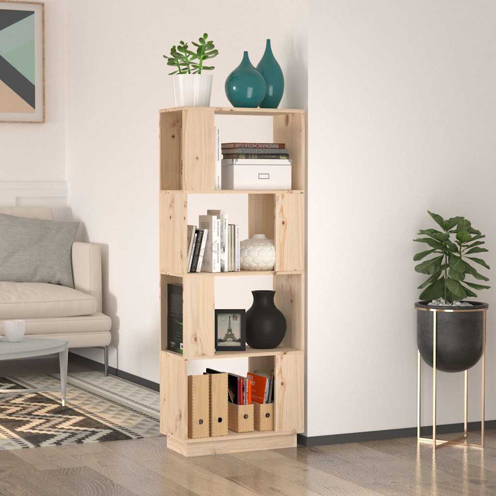 814039 vidaXL Book Cabinet/Room Divider 51x25x132 cm Solid Wood Pine