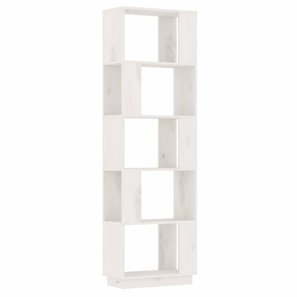 814045 vidaXL Book Cabinet/Room Divider White 51x25x163,5 cm Solid Wood Pine