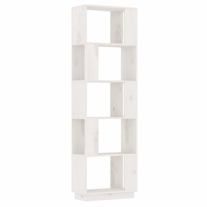 814045 vidaXL Book Cabinet/Room Divider White 51x25x163,5 cm Solid Wood Pine