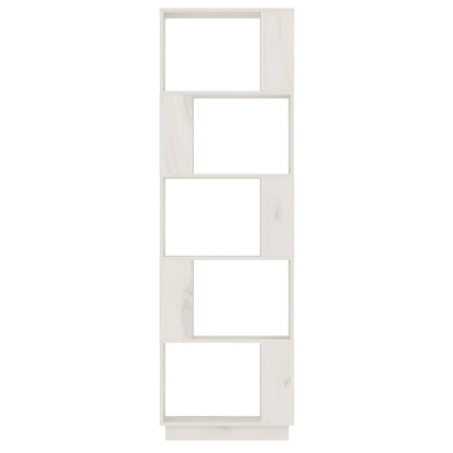 814045 vidaXL Book Cabinet/Room Divider White 51x25x163,5 cm Solid Wood Pine