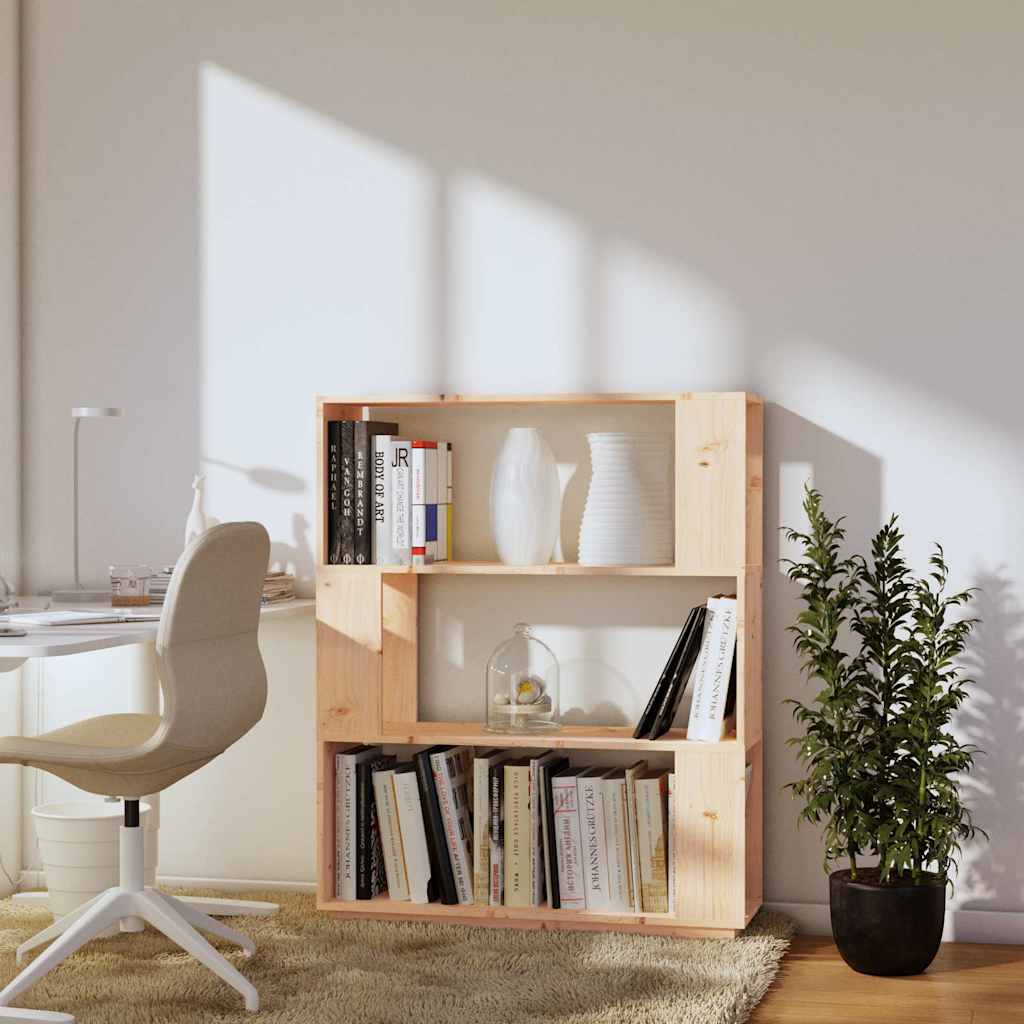 814054 vidaXL Book Cabinet/Room Divider 80x25x101 cm Solid Wood Pine
