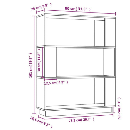814054 vidaXL Book Cabinet/Room Divider 80x25x101 cm Solid Wood Pine